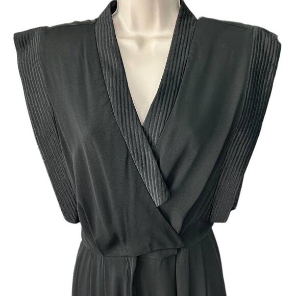 EUC Vintage 80’s Regina Kravits for Joseph Magnin Black Jumpsuit XS - Picture 2 of 16